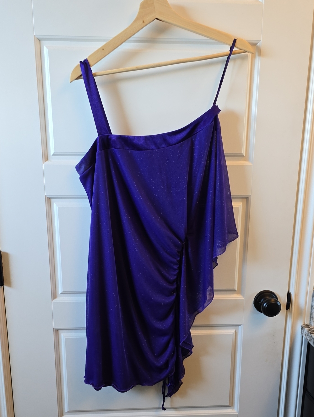 Le Chateau Asymmetric One-Shoulder Purple Dress Top
